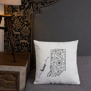 Indiana IN State Map Premium Pillow