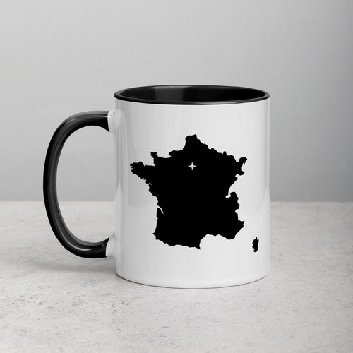 France Map Coffee Mug with Color Inside - 11 oz