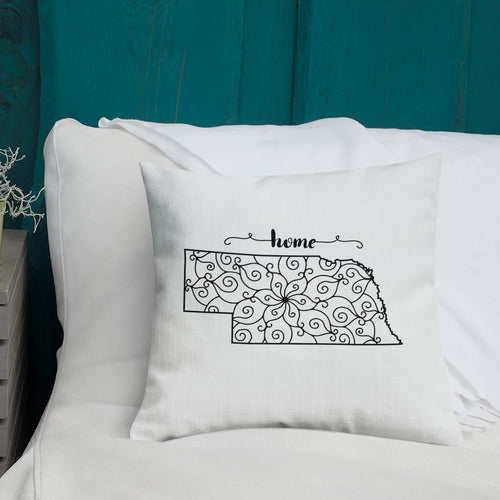 Nebraska NE State Map Premium Pillow