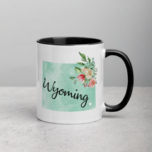 Load image into Gallery viewer, Wyoming WY Map Floral Mug - 11 oz