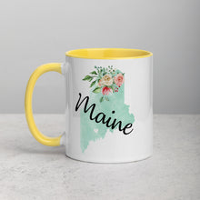 Load image into Gallery viewer, Maine ME Map Floral Mug - 11 oz