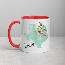 Load image into Gallery viewer, Texas TX Map Floral Mug - 11 oz