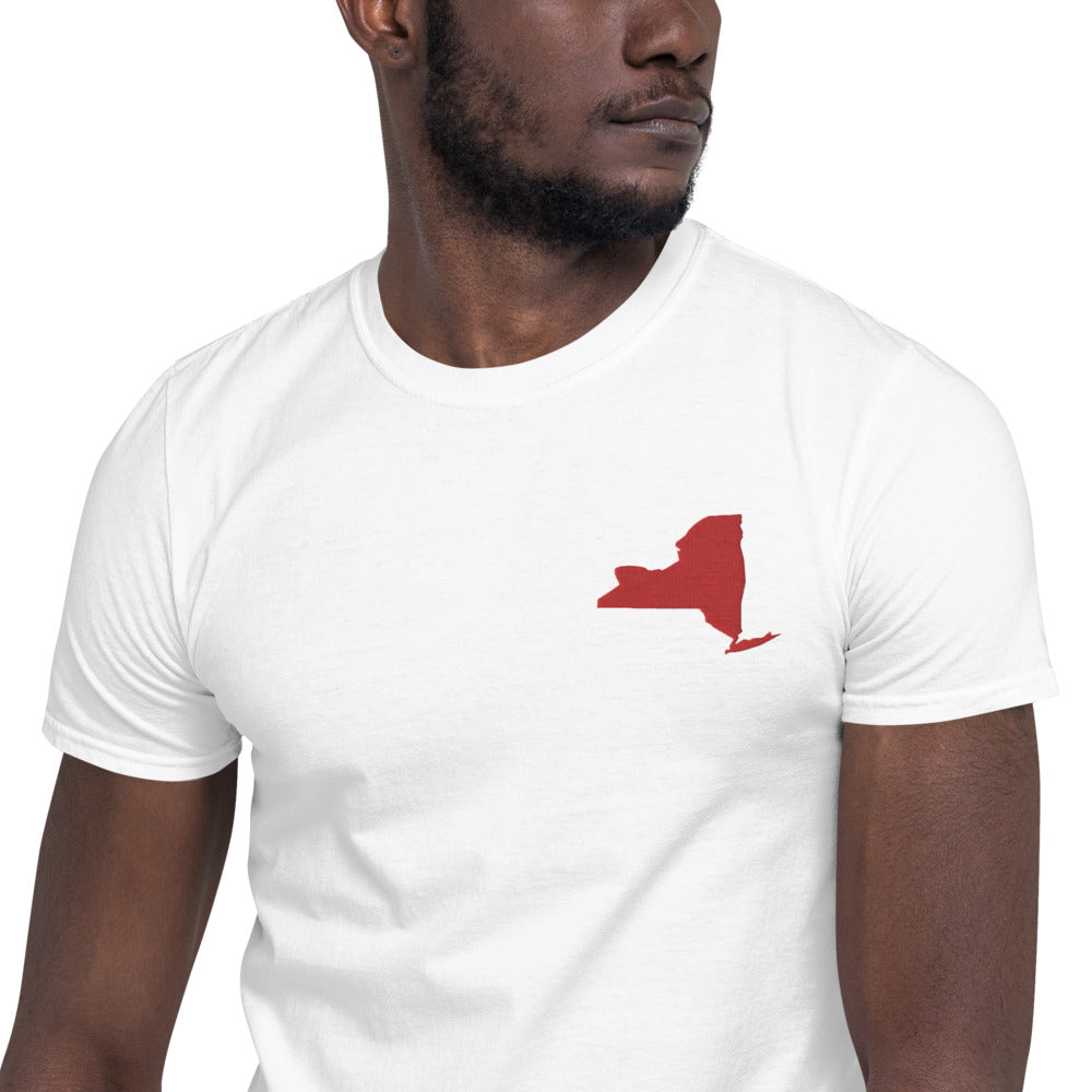 New York Unisex T-Shirt - Red Embroidery