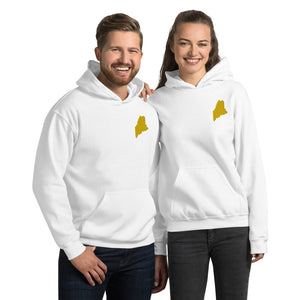 Maine Embroidered Unisex Hoodie - Gold