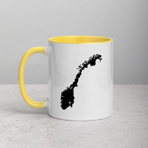 Norway Map Coffee Mug with Color Inside - 11 oz
