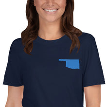 Load image into Gallery viewer, Oklahoma Unisex T-Shirt - Blue Embroidery