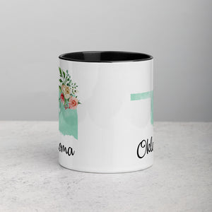 Oklahoma OK Map Floral Mug - 11 oz