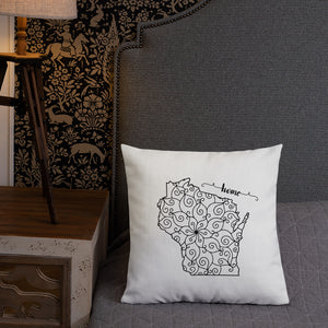 Wisconsin WI State Map Premium Pillow