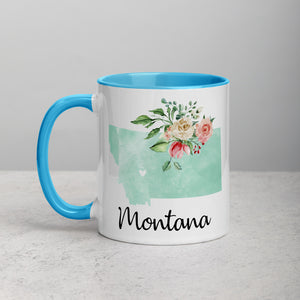 Montana MT Map Floral Mug - 11 oz