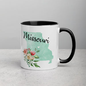 Missouri MO Map Floral Mug - 11 oz