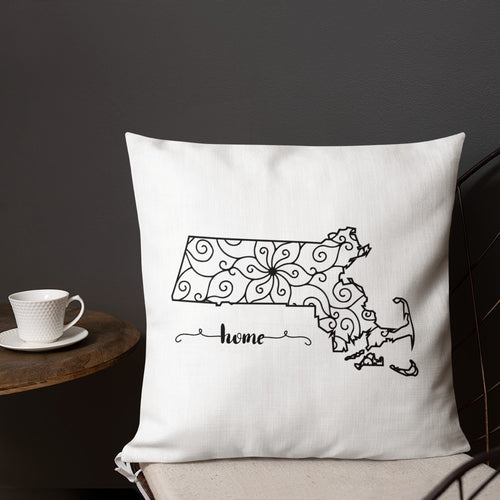 Massachusetts MA State Map Premium Pillow