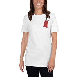Mississippi Unisex T-Shirt - Red Embroidery