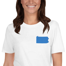 Load image into Gallery viewer, Pennsylvania Unisex T-Shirt - Blue Embroidery
