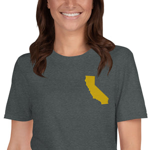 California Unisex T-Shirt - Gold Embroidery