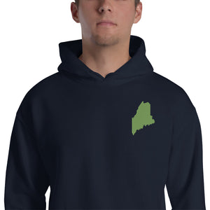 Maine Embroidered Unisex Hoodie - Green