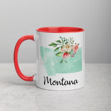 Load image into Gallery viewer, Montana MT Map Floral Mug - 11 oz