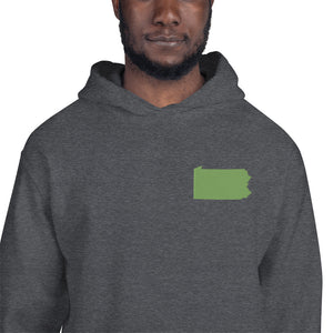 Pennsylvania Embroidered Unisex Hoodie - Green