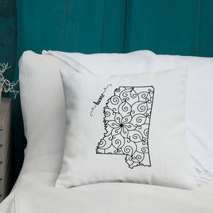 Mississippi MS State Map Premium Pillow