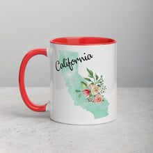 Load image into Gallery viewer, California CA Map Floral Mug - 11 oz