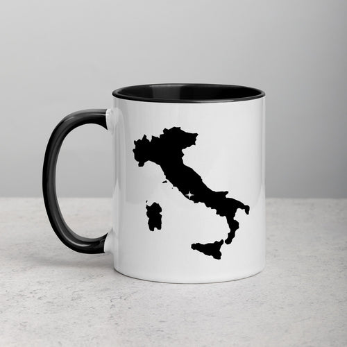 Italy Map Coffee Mug with Color Inside - 11 oz