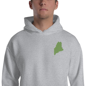 Maine Embroidered Unisex Hoodie - Green