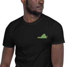 Load image into Gallery viewer, Virginia Unisex T-Shirt - Green Embroidery