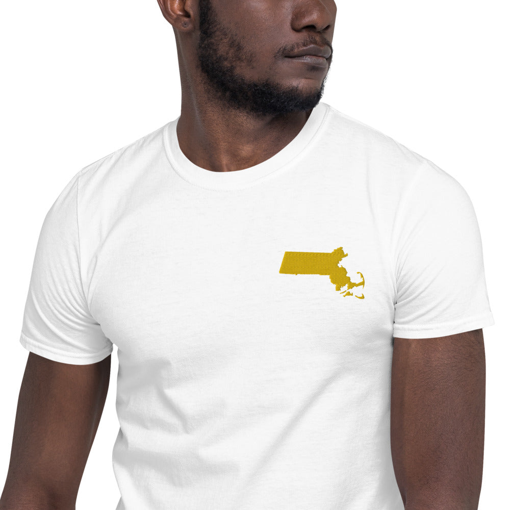 Massachusetts Unisex T-Shirt - Gold Embroidery