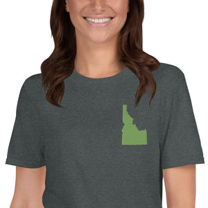 Idaho Unisex T-Shirt - Green Embroidery