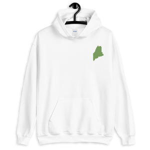 Maine Embroidered Unisex Hoodie - Green