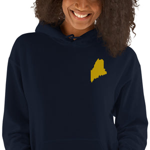 Maine Embroidered Unisex Hoodie - Gold
