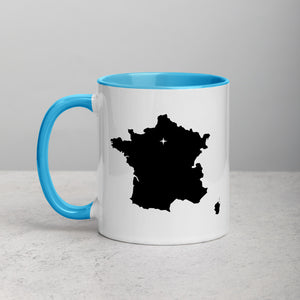 France Map Coffee Mug with Color Inside - 11 oz