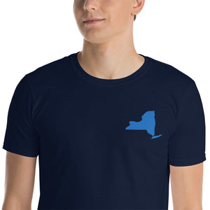 New York Unisex T-Shirt - Blue Embroidery