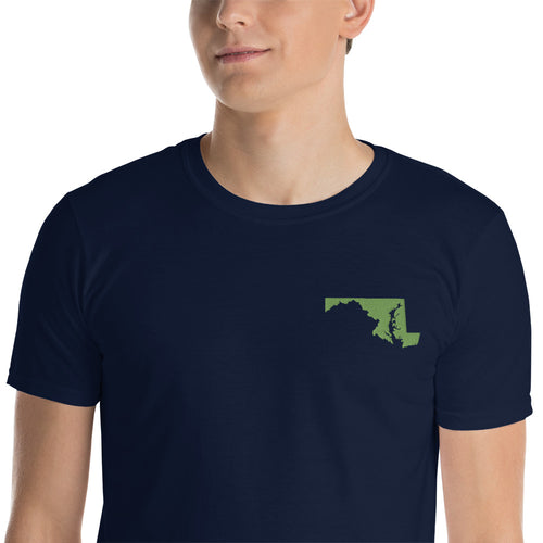 Maryland Unisex T-Shirt - Green Embroidery