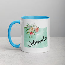 Load image into Gallery viewer, Colorado CO Map Floral Mug - 11 oz