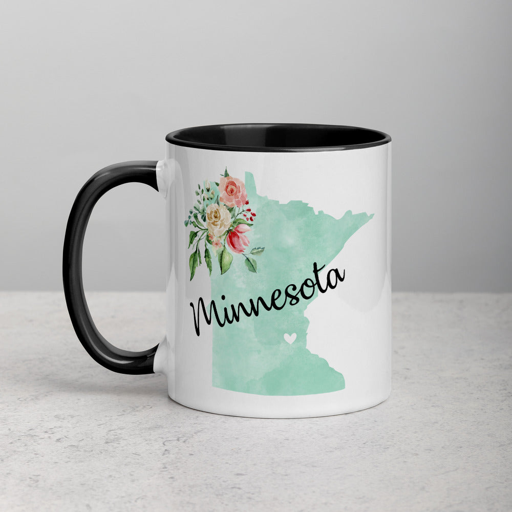 Minnesota MN Map Floral Mug - 11 oz