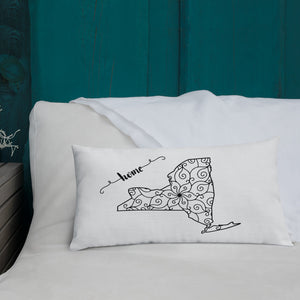 New York NY State Map Premium Pillow