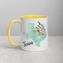 Load image into Gallery viewer, Texas TX Map Floral Mug - 11 oz