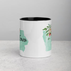 Iowa IA Map Floral Mug - 11 oz