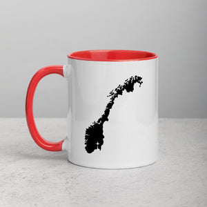 Norway Map Coffee Mug with Color Inside - 11 oz