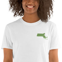 Load image into Gallery viewer, Massachusetts Unisex T-Shirt - Green Embroidery