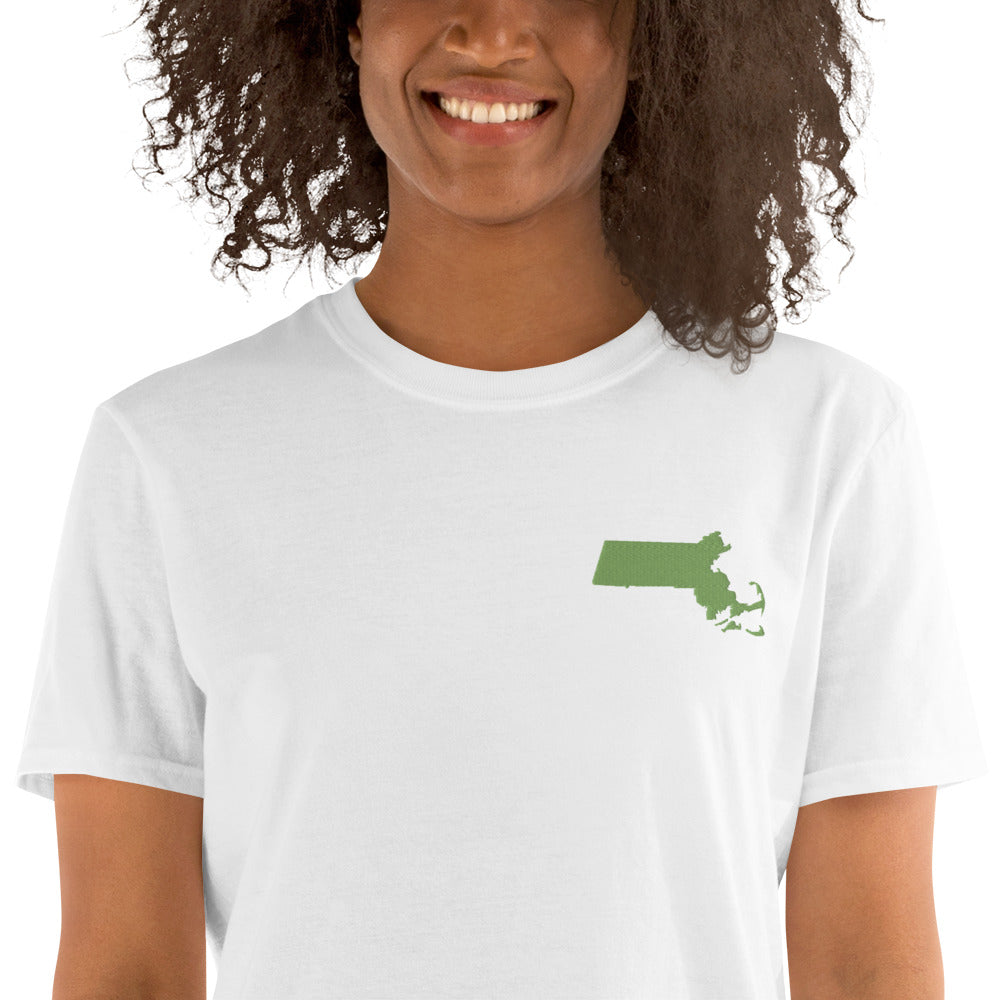 Massachusetts Unisex T-Shirt - Green Embroidery