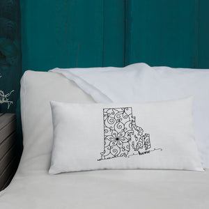 Rhode Island RI State Map Premium Pillow