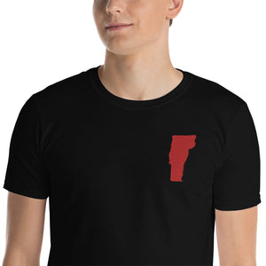 Vermont Unisex T-Shirt - Red Embroidery
