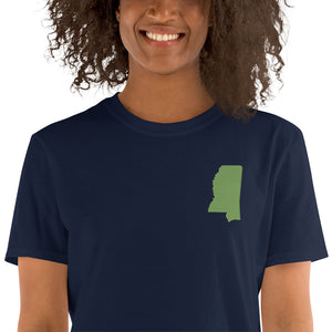 Mississippi Unisex T-Shirt - Green Embroidery