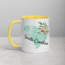 Load image into Gallery viewer, South Carolina SC Map Floral Mug - 11 oz