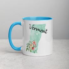 Load image into Gallery viewer, Vermont VT Map Floral Mug - 11 oz