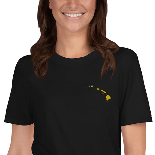Hawaii Unisex T-Shirt - Gold Embroidery