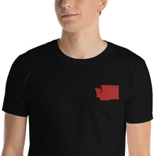 Load image into Gallery viewer, Washington Unisex T-Shirt - Red Embroidery