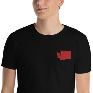 Washington Unisex T-Shirt - Red Embroidery
