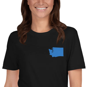 Washington Unisex T-Shirt - Blue Embroidery